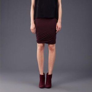 T BY ALEXANDER WANG Twist Burgundy Stretch Modal Skirt, Size: M